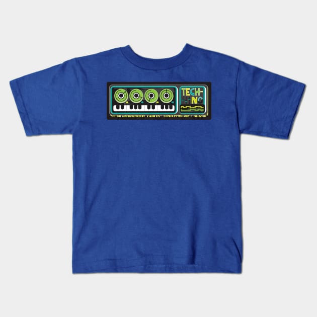 Techno Synth Kids T-Shirt by ameemax